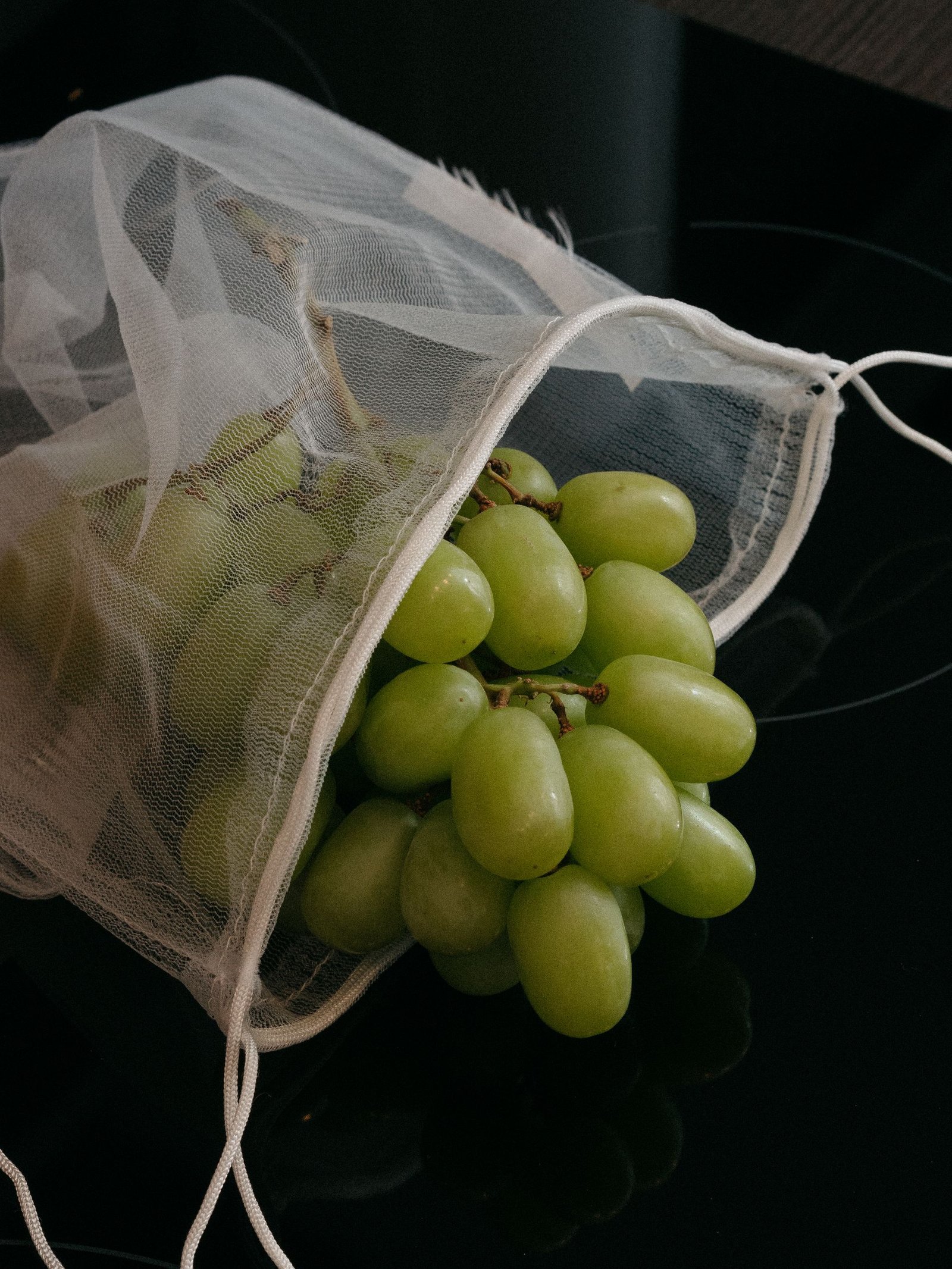 Cluster of fresh green grapes